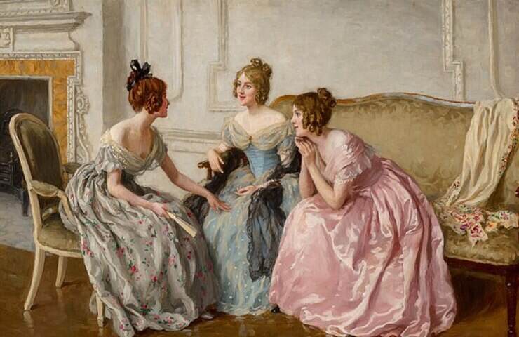 Quadro di Charles Haigh Wood, Gossip in cui tre donne si dicono pettegolezzi